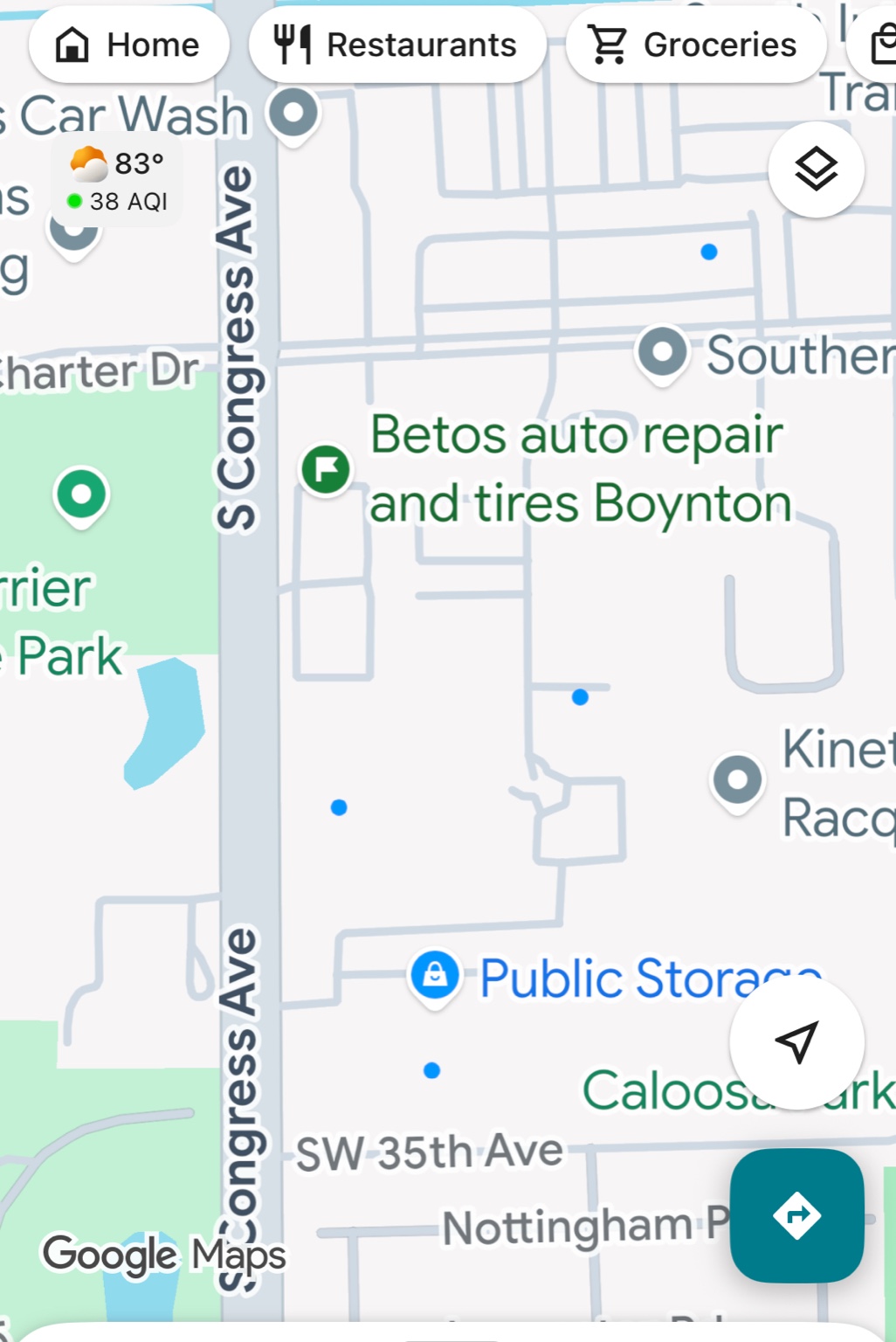 Map to Beto's Auto Repair